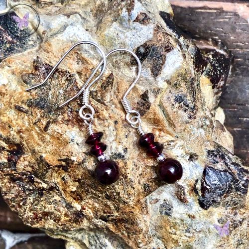 Garnet Bead Earrings